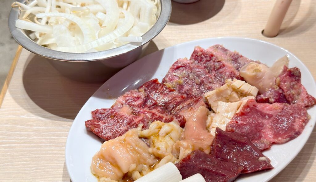 7種類のお肉盛り合わせと焼き野菜