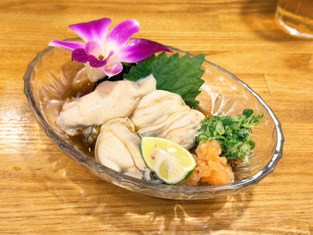 まつりやの生牡蠣ポン酢