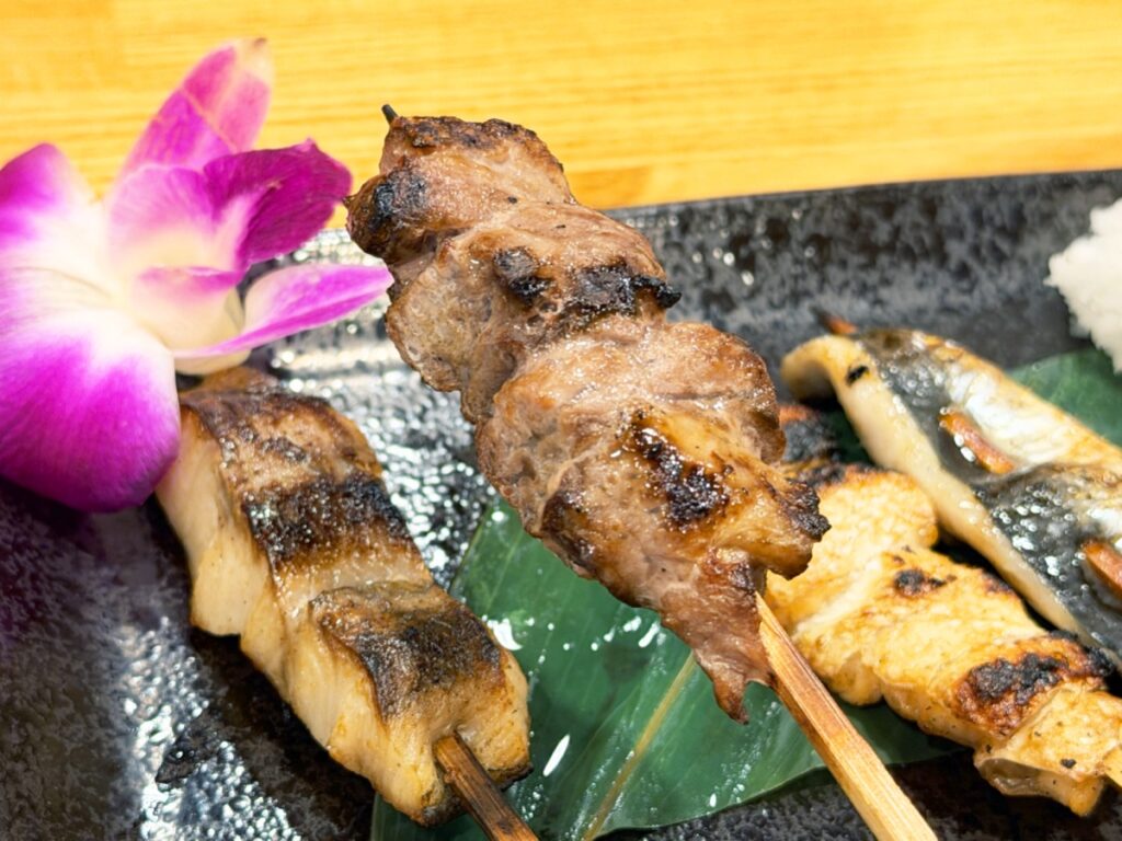 海鮮串焼きのまぐろほほ串
